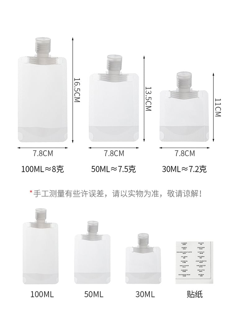 Lazy Corner - Lettering Transparent PET Travel Soft Bottle (Various Designs) / Label Sticker