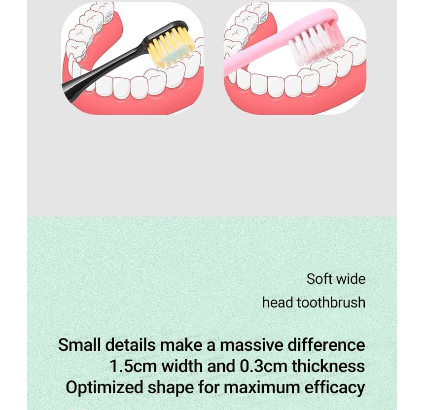 Porcini - Set of 3: Wide-Head Soft-Bristle Adult Toothbrush