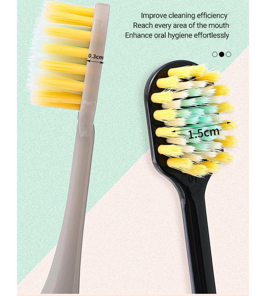Porcini - Set of 3: Wide-Head Soft-Bristle Adult Toothbrush