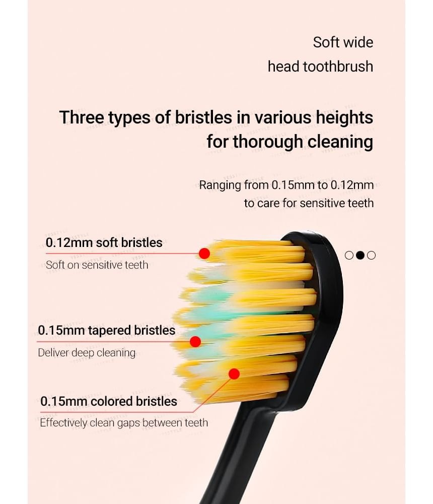 Porcini - Set of 3: Wide-Head Soft-Bristle Adult Toothbrush