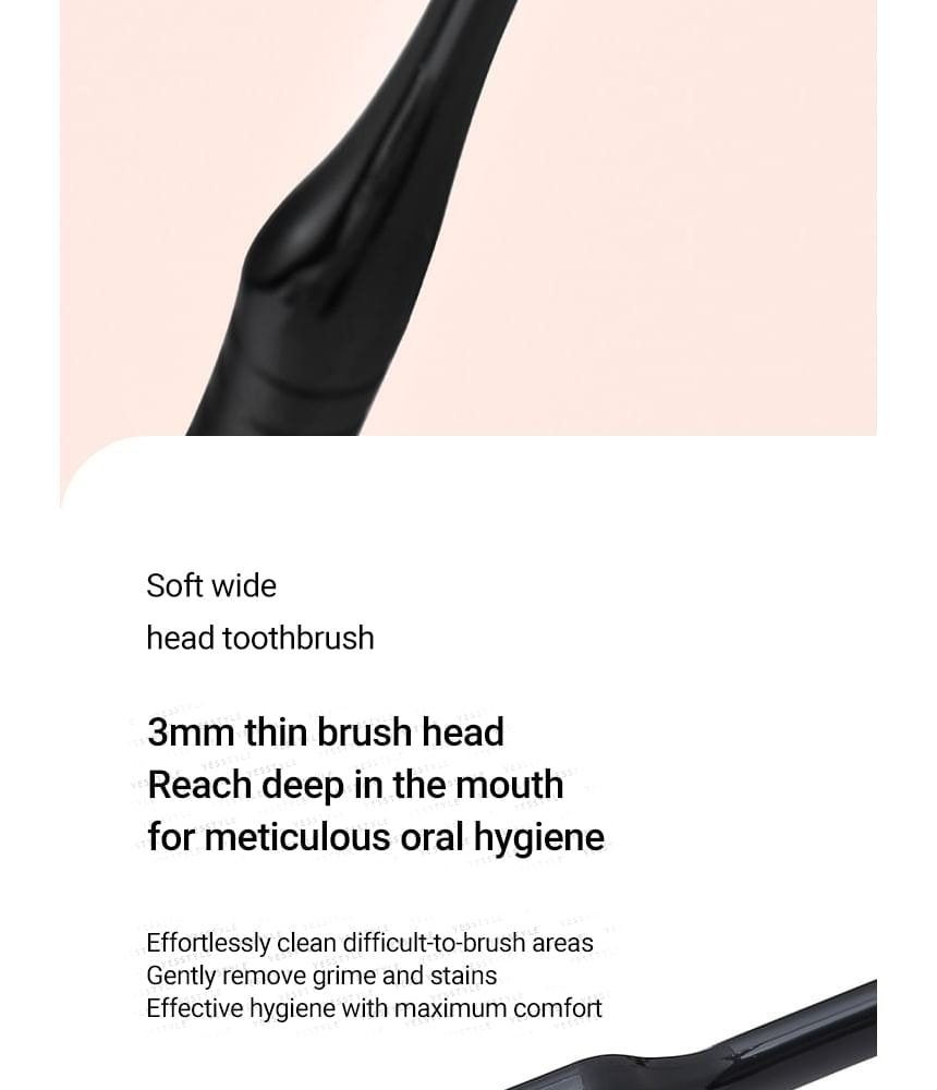 Porcini - Set of 3: Wide-Head Soft-Bristle Adult Toothbrush