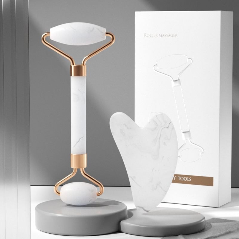 Buttermilk - Resin Face Massage Roller / Gua Sha Scraper