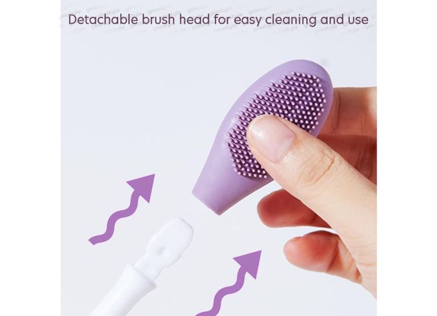 Choyu - Dual Head Silicone Face Cleaning Brush (Purple & White - One Size)