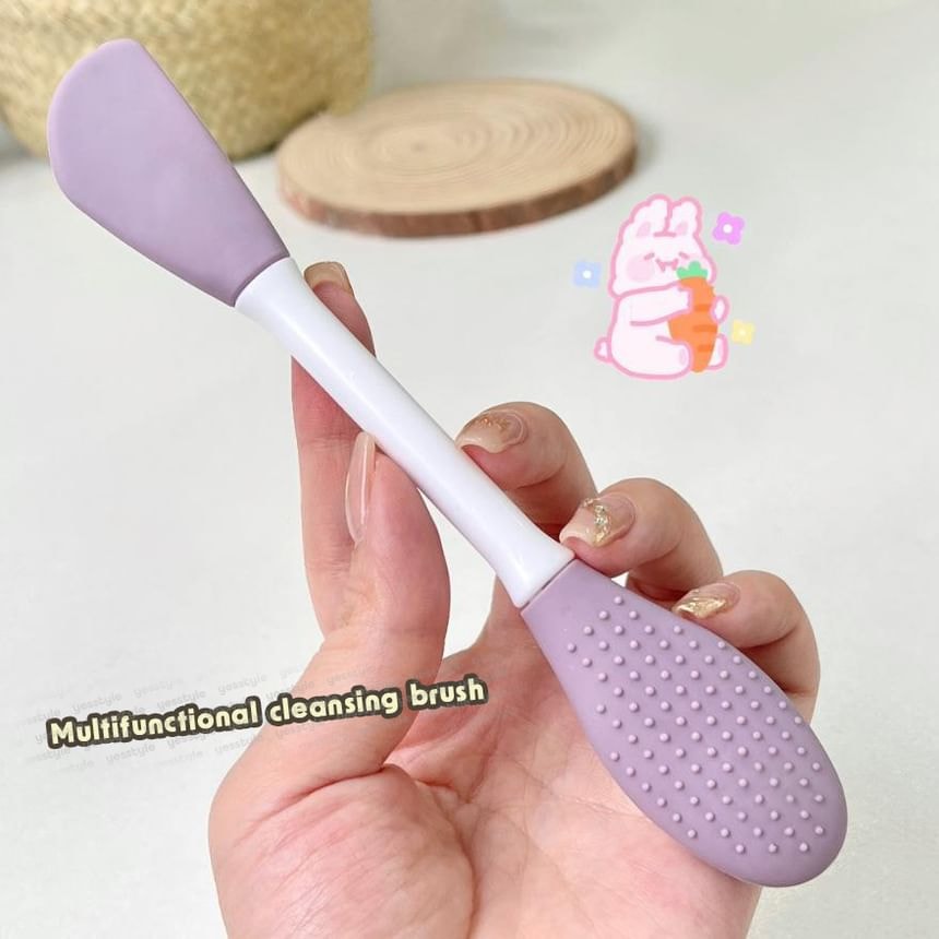 Choyu - Dual Head Silicone Face Cleaning Brush (Purple & White - One Size)
