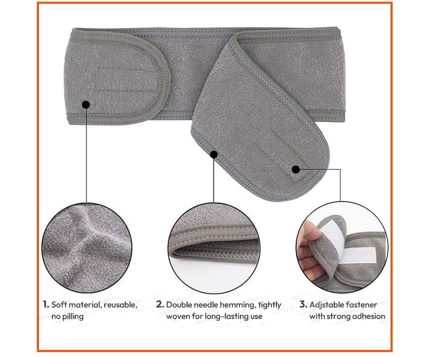 Miumi - Plain Self Adhesive Face Wash Headband