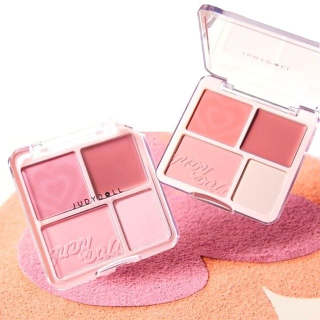 Judydoll - 4 Color Blush & Highlight Palette - 10 Types