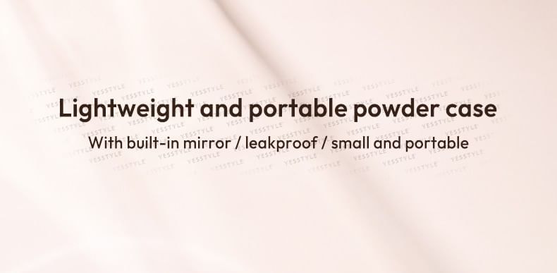 Puremantis - Set: Makeup Powder Container with Mirror + Powder Puff + Scoop