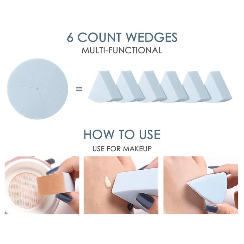 FOCALLURE - Match Max Make Up Sponge - 6 Count Wedges