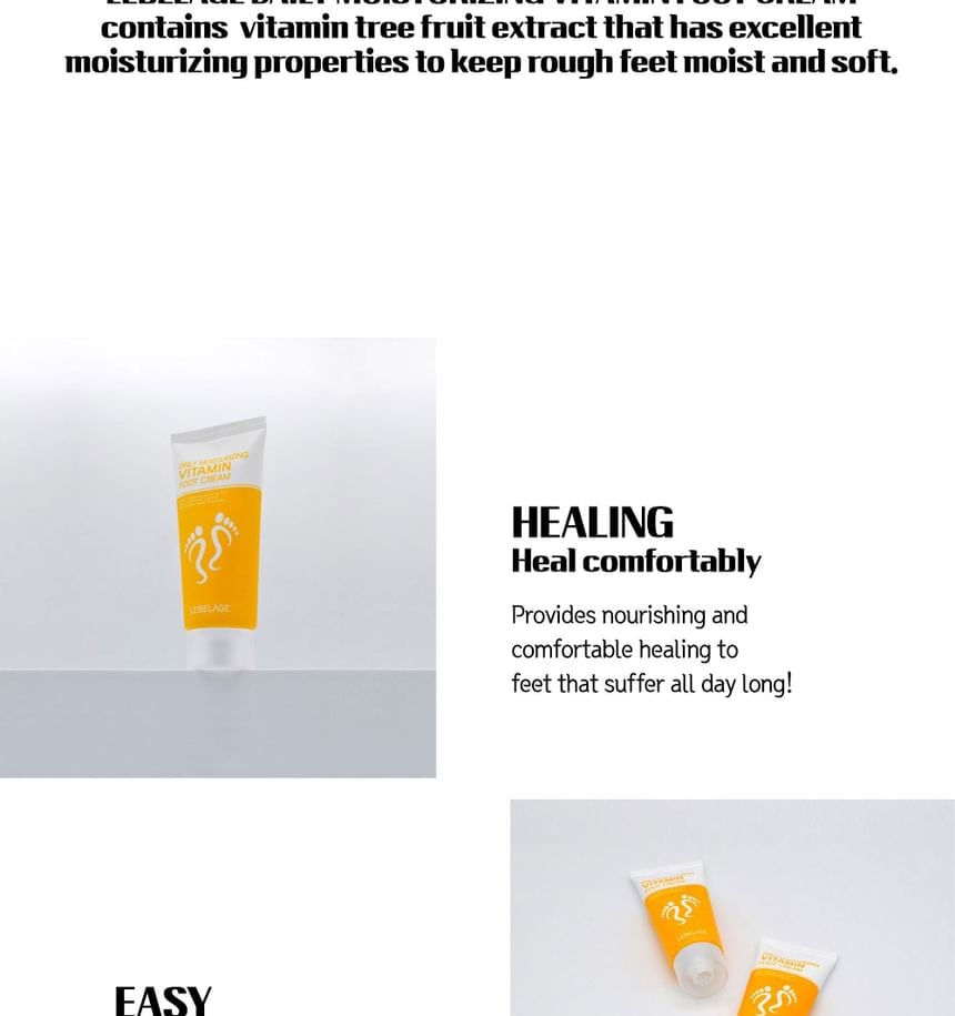 LEBELAGE - Daily Moisturizing Foot Cream - 3 Types (Vitamin)