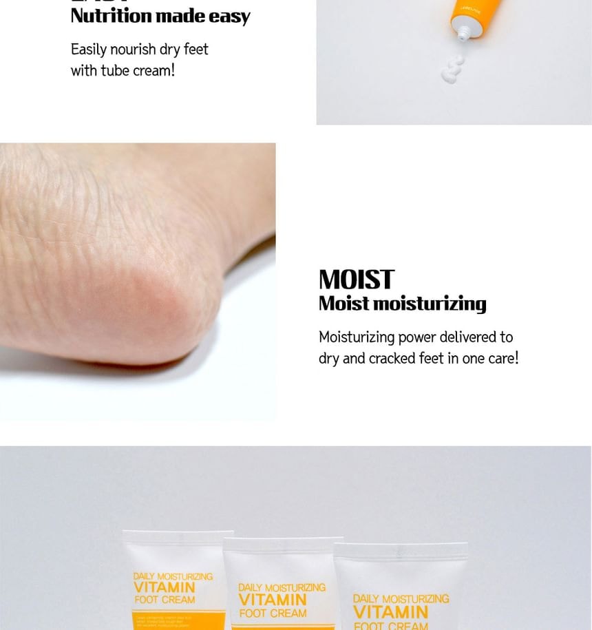 LEBELAGE - Daily Moisturizing Foot Cream - 3 Types (Vitamin)