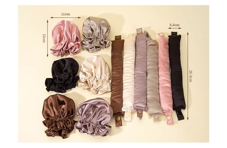 Worthbuy - Set: Plain Sleeping Hair Curling Rod + Hair Bun Maker