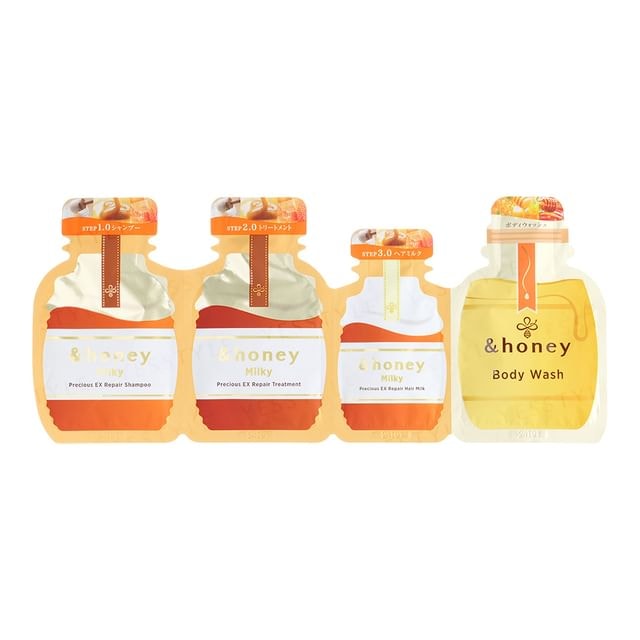 ViCREA - &honey Milky Precious EX Repair Hair Pack 4 Step Sachet Set