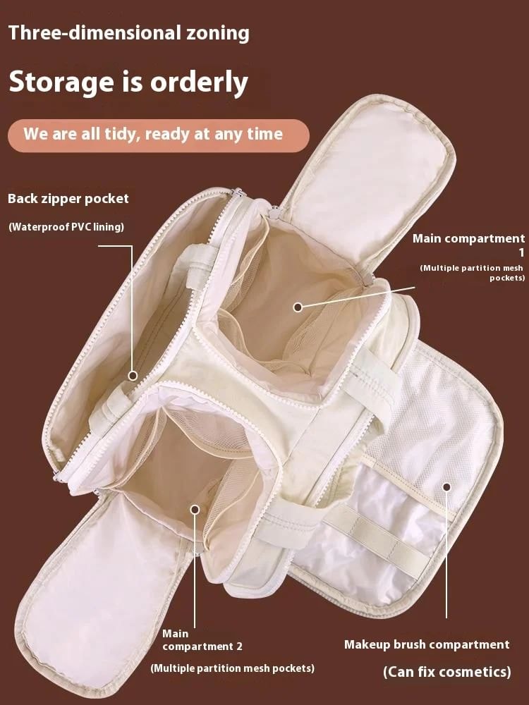 Buttermilk - Large Capacity Cosmetic Makeup Bag / Toiletry Bag
