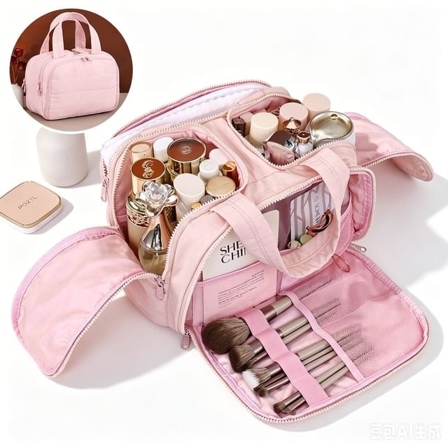 Buttermilk - Large Capacity Cosmetic Makeup Bag / Toiletry Bag