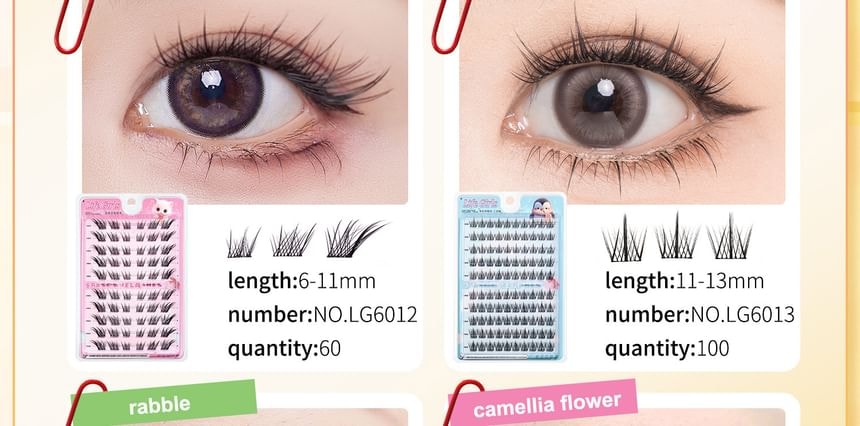 LuxeFlutter - Glue-free Multipack False Eyelashes Cluster (Various Designs)