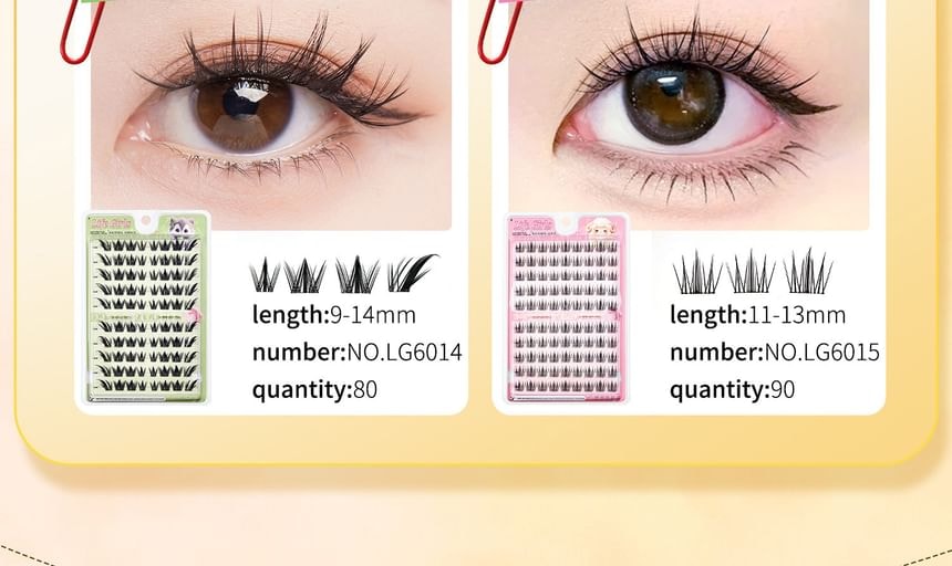 LuxeFlutter - Glue-free Multipack False Eyelashes Cluster (Various Designs)