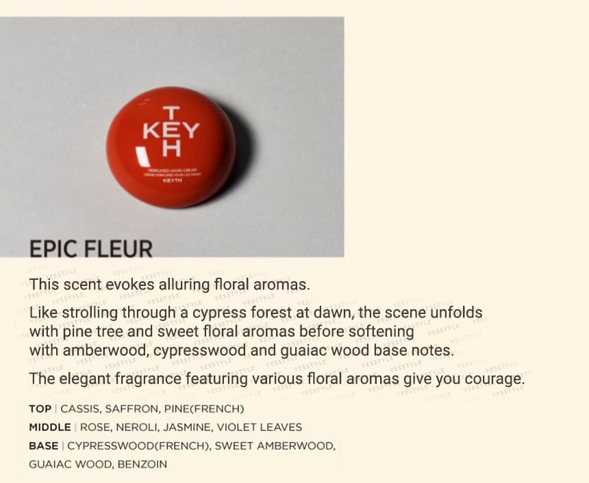 KEYTH - Perfumed Hand Cream - 7 Types (At Her Apartment)