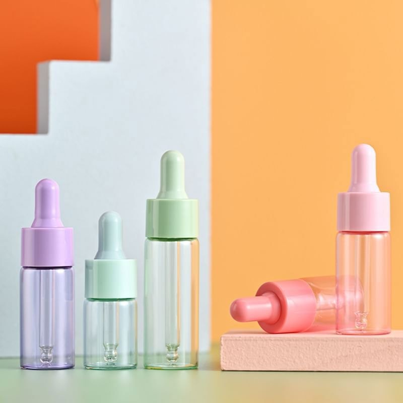 Buttermilk - Set of 7: Pastel Color Travel Glass Dropper Bottle (Various Designs)
