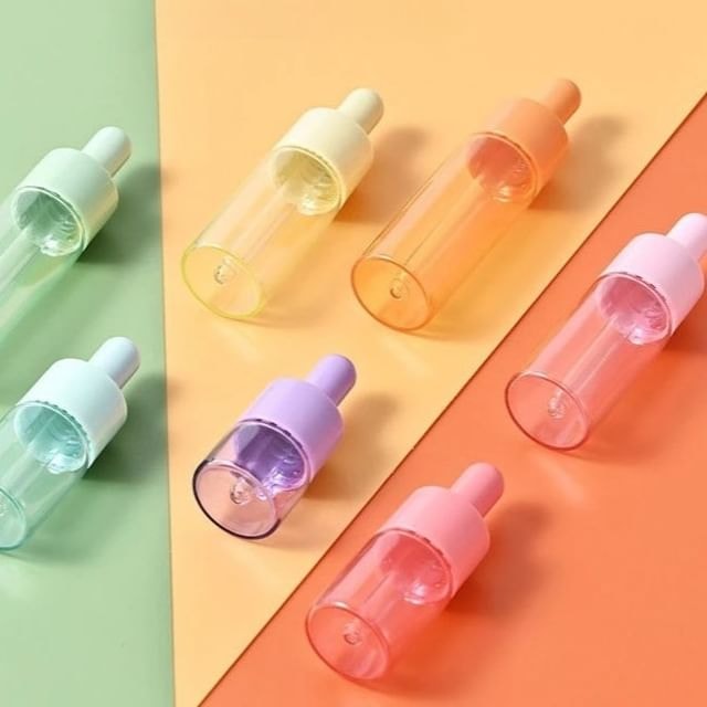 Buttermilk - Set of 7: Pastel Color Travel Glass Dropper Bottle (Various Designs)