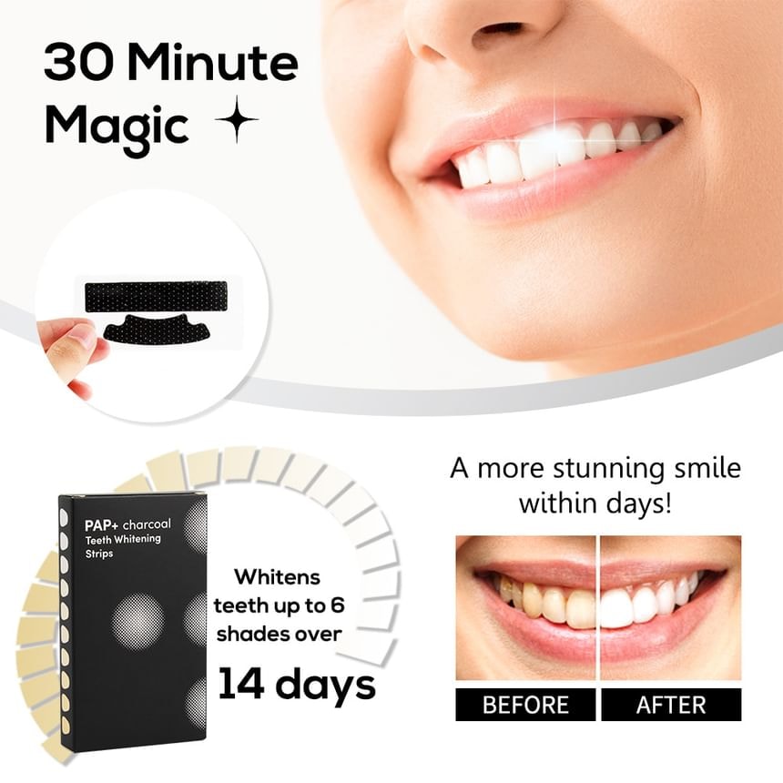 GlorySmile - PAP+ Charcoal Teeth Whitening Strips