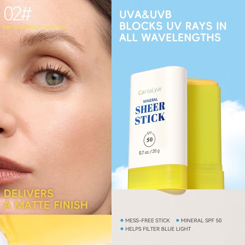 CartaLyar - Glow Translucent Sunscreen Stick SPF50 PA++++ - 2 Types
