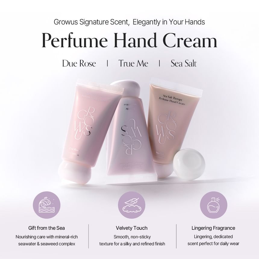 GROWUS - Damage Therapy Perfume Hand Cream - 3 Types (Due Rose)