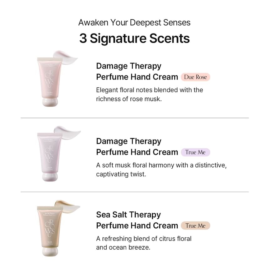 GROWUS - Damage Therapy Perfume Hand Cream - 3 Types (Due Rose)