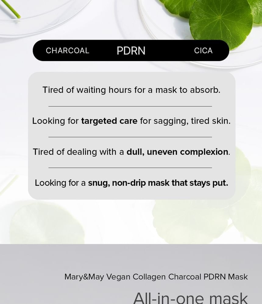 Mary&May - Vegan Collagen Charcoal PDRN Mask