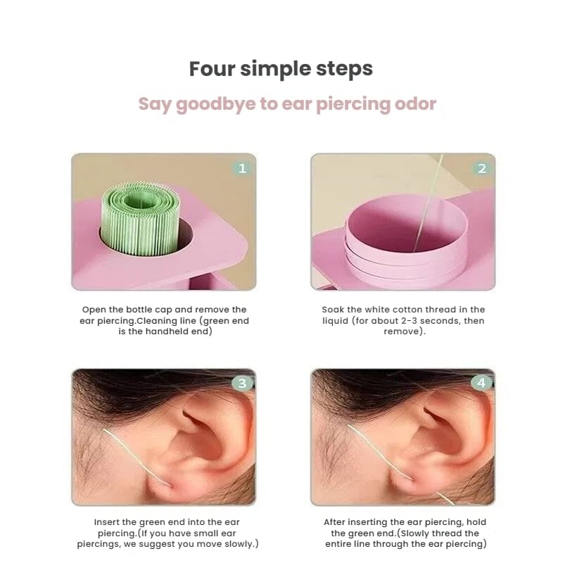 Porcini - Ear Hole Floss Piercing Cleaner - 180 Piece