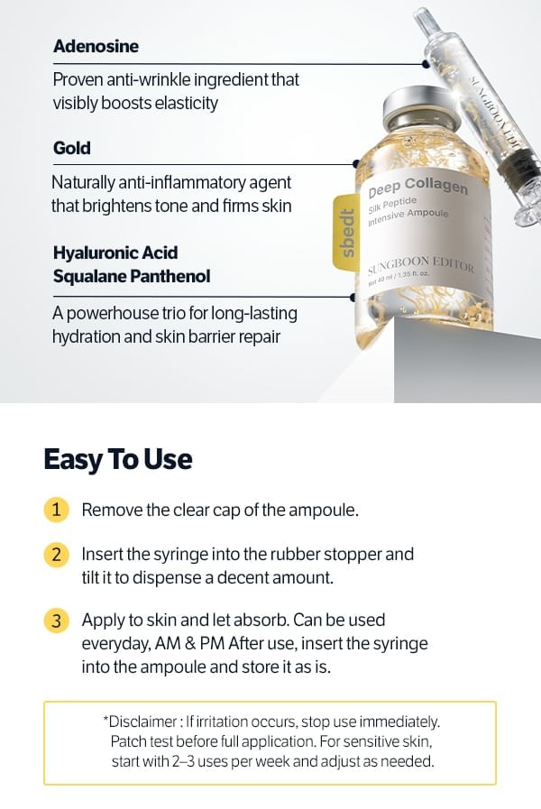 SUNGBOON EDITOR - Silk Peptide Intensive Lifting Ampoule