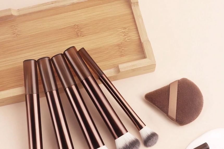Stroke of Beauty - Set of 11: Makeup Brush + Makeup Blender Beauty Sponge + Triangle Powder Puff