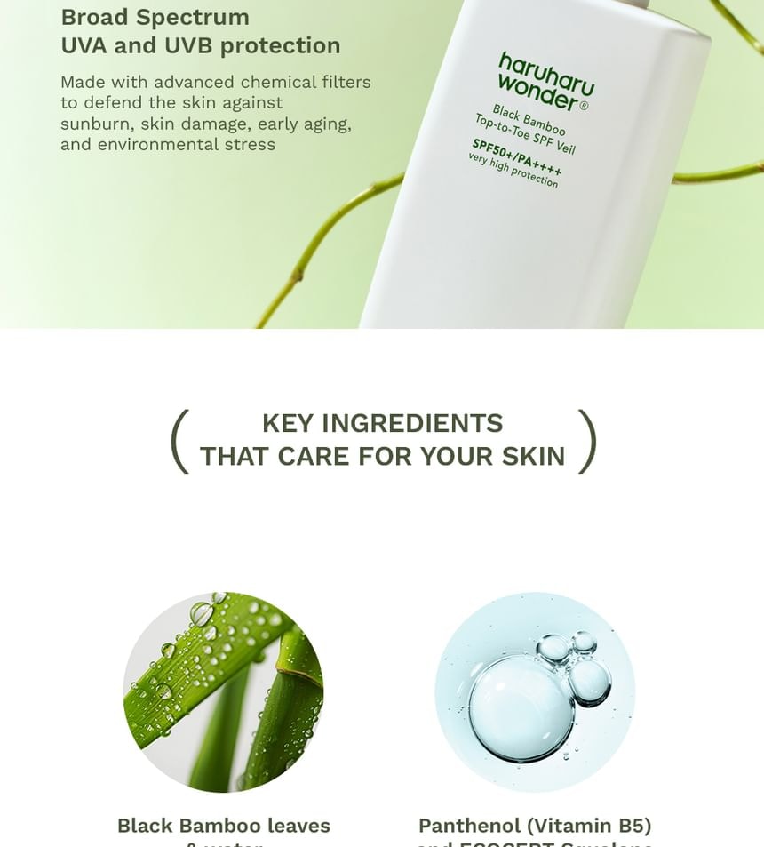 haruharu wonder - Black Bamboo Top-to-Toe SPF Veil (100ml)