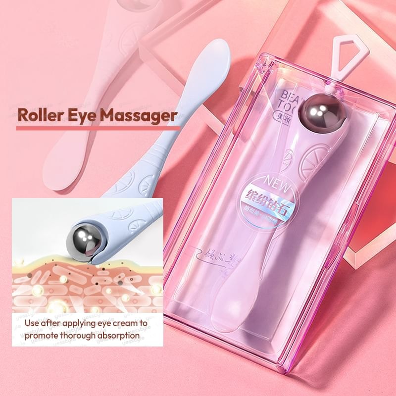 YOUSHA - Plastic Stainless Steel Roller Eye Massager with Spatula