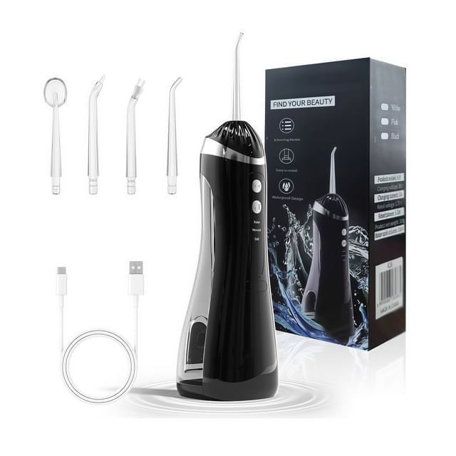 Beautyronics - USB Rechargeable Water Flosser with Interchangeable Toothbrush Head