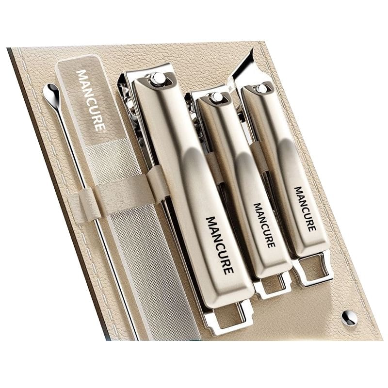 Porcini - Set of 5: Stainless Steel Nail Clipper + Nail File + Earpick (Various Designs)