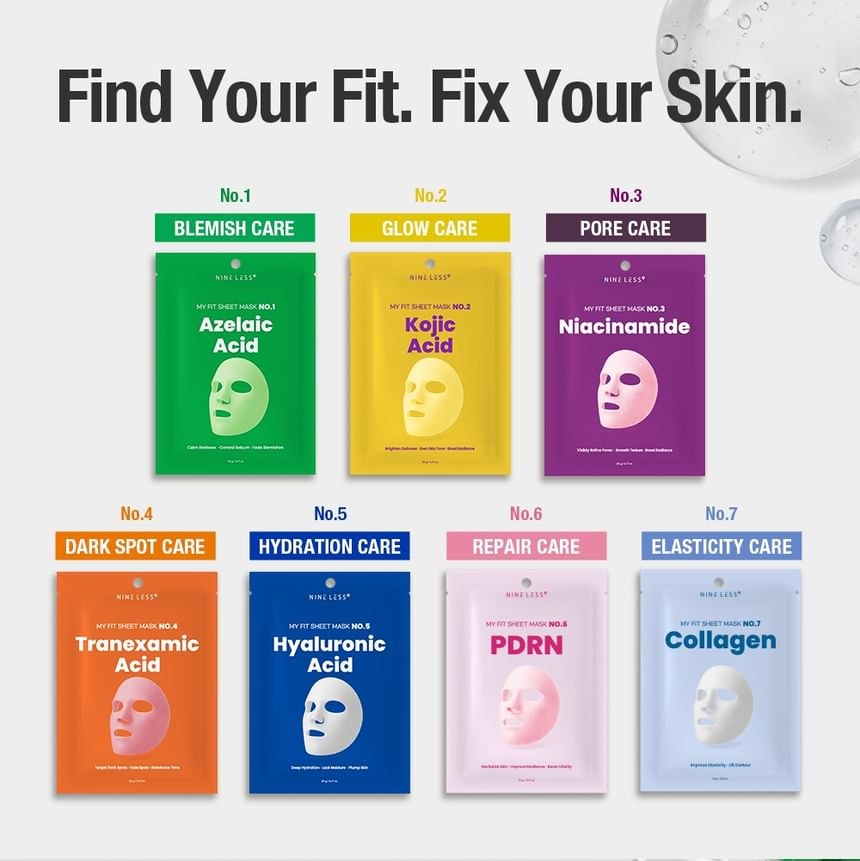 NINELESS - My Fit Sheet Mask 1 sheet - 7 Types