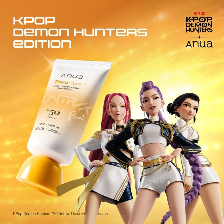 Anua - Zero-Cast Moisturizing Finish Sunscreen Kpop Demon Hunters Collaboration