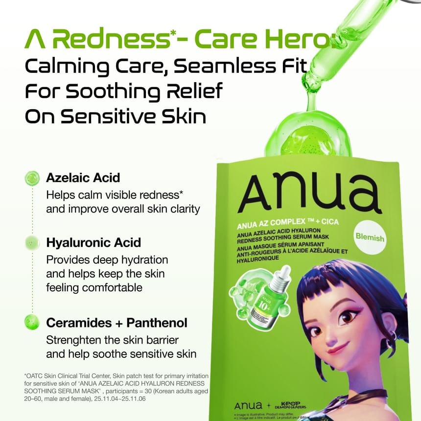 Anua - Azelaic Acid Hyaluron Redness Soothing Serum Mask Kpop Demon Hunters Collaboration