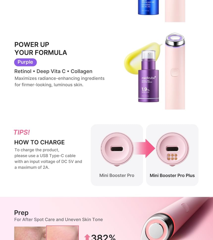 medicube - AGE-R Booster Pro Mini Plus Pink (1 Set (English Version)