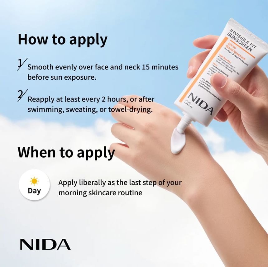 NIDA - Invisible Fit Sunscreen OTC Version (50ml)
