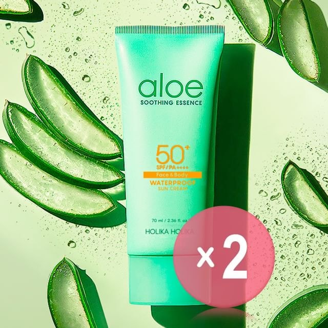HOLIKA HOLIKA - Aloe Waterproof Sun Cream 2pcs Bundle Set