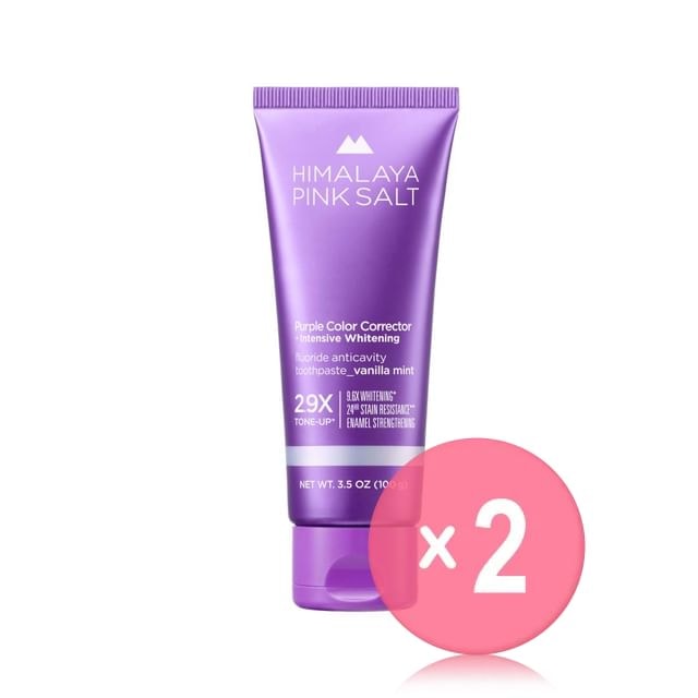 HIMALAYA PINKSALT - Purple Color Corrector Intensive Whitening Toothpaste 2pcs Bundle Set
