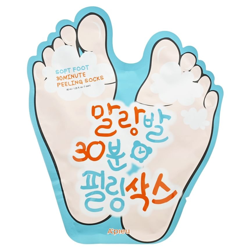 A'PIEU - Soft Foot 30 Minute Peeling Socks 1pair 5pcs Bundle Set (40ml x 5 pcs)