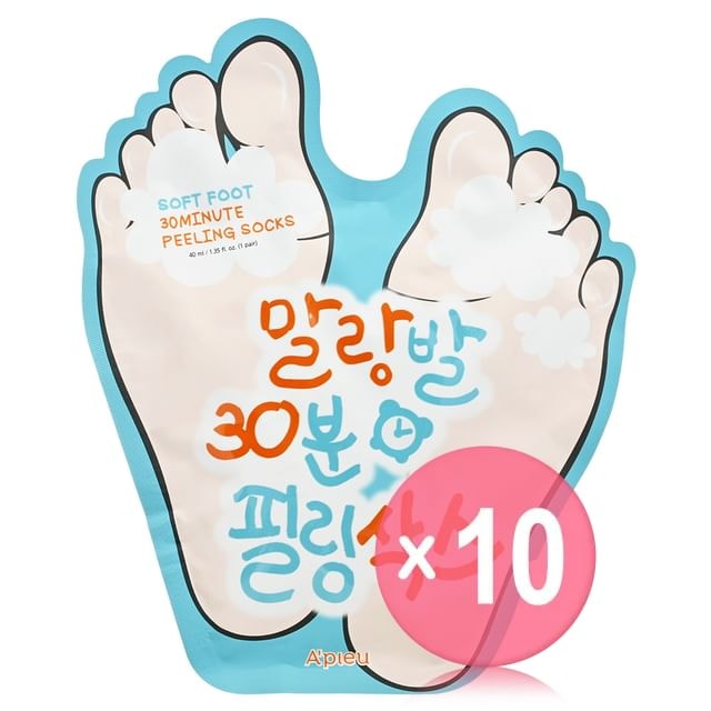 A'PIEU - Soft Foot 30 Minute Peeling Socks 1pair 10pcs Bundle Set