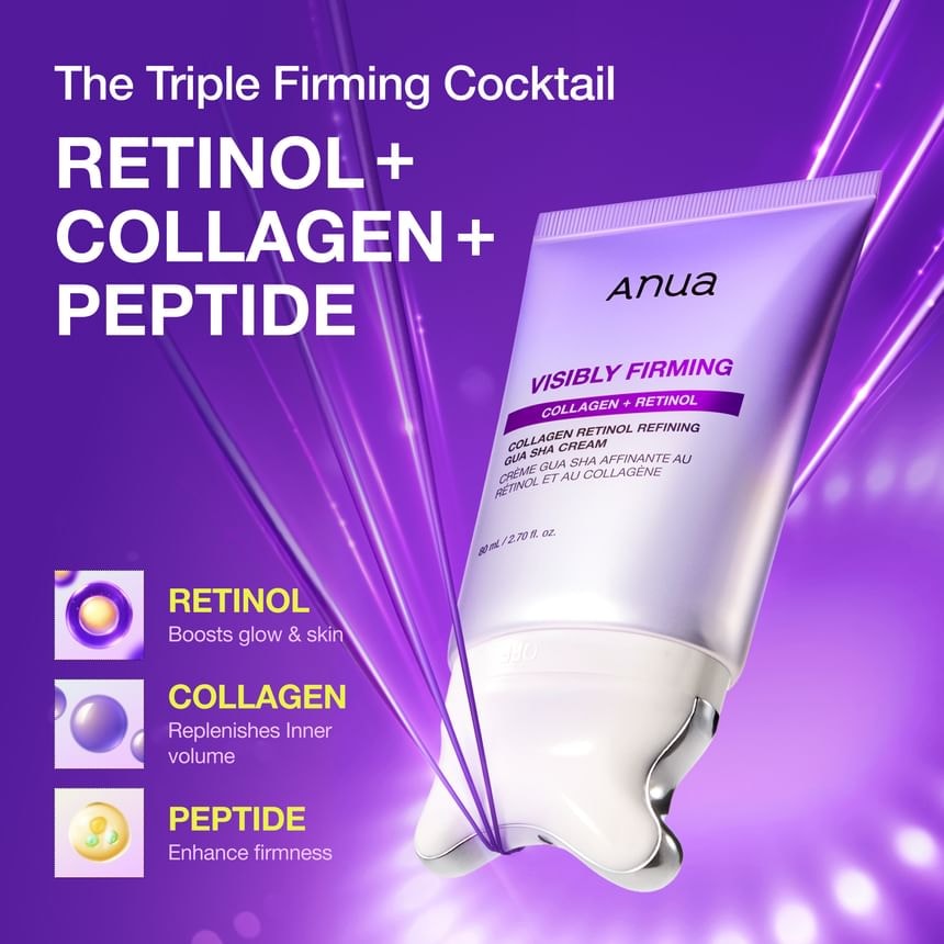 Anua - Collagen Retinol Refining Gua Sha Cream 2pcs Bundle Set