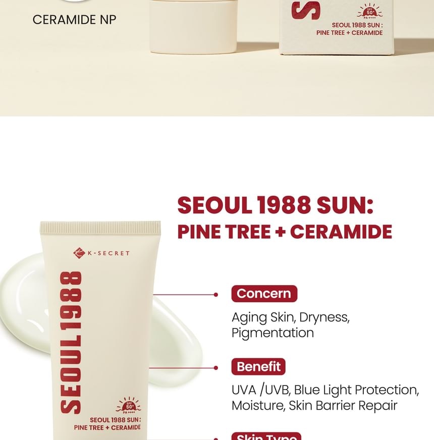 KSECRET - YesStyle Exclusive SEOUL 1988 Sun : Pine Tree + Ceramide Mini (15ml)
