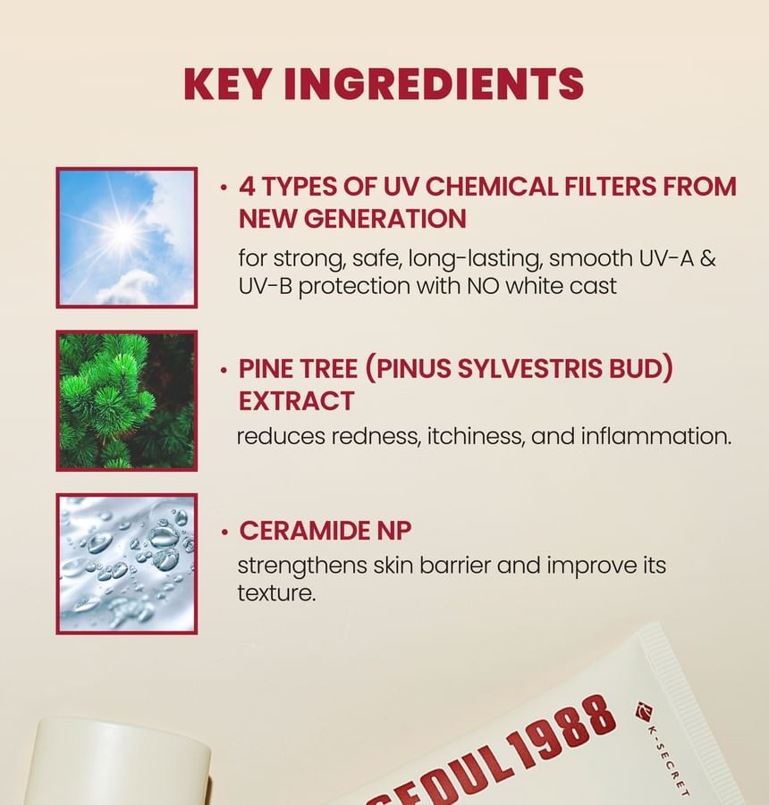 KSECRET - YesStyle Exclusive SEOUL 1988 Sun : Pine Tree + Ceramide Mini (15ml)