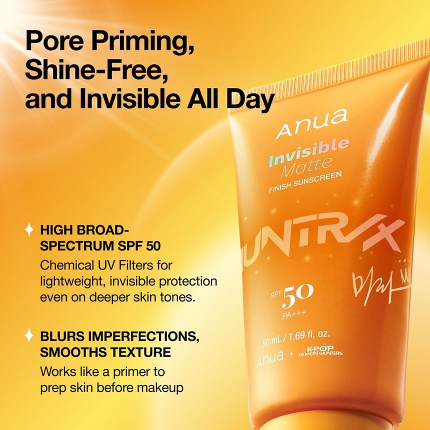 Anua - Invisible Matte Finish Sunscreen Kpop Demon Hunters Collaboration 2pcs Bundle Set