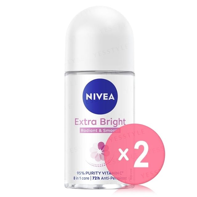 NIVEA - Extra Bright Radiant & Smooth 95% Purity Vitamin C Deodorant Roll On 2pcs Bundle Set
