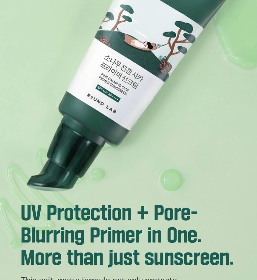ROUND LAB - Pine Calming Cica Primer Sunscreen 2pcs Bundle Set